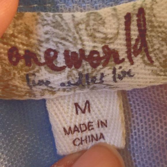 one world live and let live Red White Blue Tie Dye Shirt Top - Picture 8 of 10